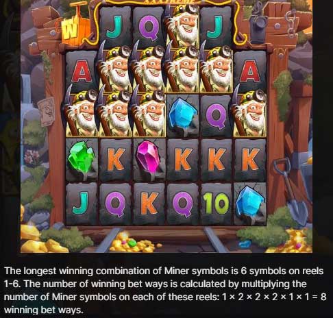 Wild Mining XXXtreme slot game bet ways calculation example